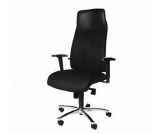 Chefsessel High Sit up - ergonomisch geformt/Lederkopfstütze - Schwarz