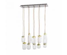 EEK A++, Pendelleuchte Pinhead by Näve - Metall/Glas - Braun - 10-flammig