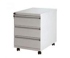 Office Rollcontainer - 3 Schubladen, abschließbar - Metall, weiß