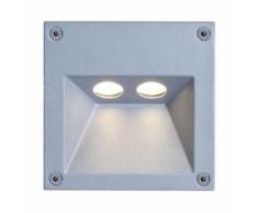 EEK A+, LED Außenwandleuchte Rectangle 2-flammig - Silber Aluminium