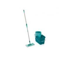 LEIFHEIT Clean Twist System Bodenwischerset, 4-teilig, Flachwischerset besteht aus Bodenwischer, Wischbezug, Schleuder und Eimer, Wischbreite: 33 cm, Clean Twist M Set