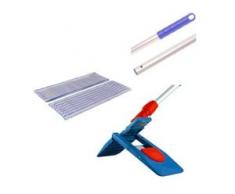 Bodenwischset 40 cm, langflorig, Schnellwechselhalter, Alu-Stiel & Moppbezug, Wischmopp - Bodenwischer-Set zum Spitzenpreis