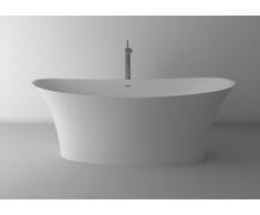 Freistehende Badewanne aus Mineralguss 170x78,6x63,4 cm in Weiß Glanz oder Matt