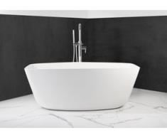 Freistehende Badewanne aus Mineralguss 156,5x70x58 cm in Weiß Glanz oder Matt