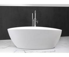 Freistehende Badewanne aus Mineralguss 170x77x62 cm in Weiß Glanz oder Matt