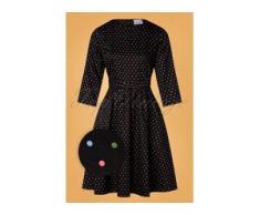 50s Sue Multi Spot Swing Dress in Black