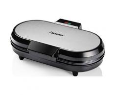 bestron 2-in-1-Kombi-Waffeleisen ADWM730S, 1200 W, Doppelwaffeleisen für Herzwaffeln, Backampel & Antihaftbeschichtung