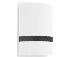 Joop! Wandleuchte »ROUND LIGHTS BLACK«, Wandleuchte mit rundem, gewebtem Textil-Leuchtenschirm in Weiß und eingelassenem Metall-Dekorband in Schwarz