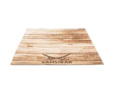 Teppich »Keitum 009«, Sansibar, rechteckig, Höhe 3 mm, Flachgewebe, Motiv Holzdielen & gekreuzte Säbel, ideal im Wohnzimmer & Schlafzimmer