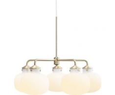 design for the people Hängeleuchte »RAITO«, Opal Glas, Messing Applikationen