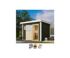 Karibu Saunahaus »Uwe 1«, BxTxH: 373 x 227 x 228 cm, 38 mm, 9-kW-Bio-Ofen mit ext. Steuerung