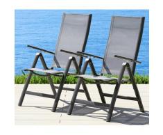 MERXX Gartenstuhl »Amalfi« (Set, 2 Stück), 2er Set, Alu/beschichtetes Textil, verstellbar