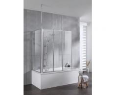 welltime Badewannenaufsatz »Summer 3-teilig + feste Seitewand«, Einscheibensicherheitsglas, (4 tlg), Deckenhöhe bis 240cm geeignet