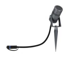 Paulmann LED Gartenstrahler »Outdoor Plug & Shine Spot«, 12W IP65 230V 3000K Alu Grey