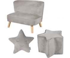 roba® Kindersitzgruppe »Lil Sofa«, (Set, 3-tlg), bestehend aus Kindersofa, Kinderhocker und Dekokissen in Sternform