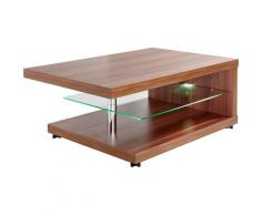 PRO Line Couchtisch, aus Holz, mit Ablageboden aus Glas, mit Rollen, rechteckig