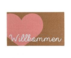 Fußmatte »Willkommen Herz«, Zala Living, rechteckig, Höhe 7 mm, Fussabstreifer, Fussabtreter, Schmutzfangläufer, Schmutzfangmatte, Schmutzfangteppich, Schmutzmatte, Türmatte, Türvorleger, mit Spruch, rutschhemmend beschichtet, waschbar