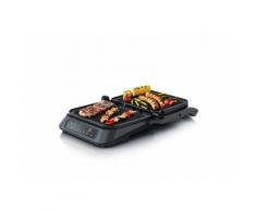 Arendo Kontaktgrill mit Digitalsteuerung in Grau »Tischgrill / Sandwichmaker 1900W«