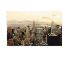 Artland Küchenrückwand »Skyline Manhattan - New York«, (1-tlg), selbstklebend in vielen Größen - Spritzschutz Küche hinter Herd u. Spüle als Wandschutz vor Fett, Wasser u. Schmutz - Rückwand, Wandverkleidung aus Alu