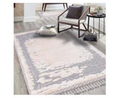 Teppich »Valencia 908«, Carpet City, rechteckig, Höhe 20 mm, Vintage-Optik, 3D-Effekt, mit Fransen, Sisal, ideal für Wohnzimmer & Schlafzimmer