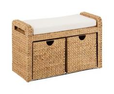 Home affaire Bank »Wenham«, aus geflochtener Wasserhyazinthe, inklusive eines cremefarbenen Sitzkissens, Breite 80 cm