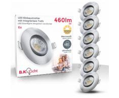 B.K.Licht LED Einbauleuchte, 6er Set schwenkbare Einbauleuchten, ultra flach (30mm)