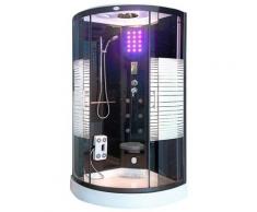HOME DELUXE Komplettdusche »Dampfdusche Black Pearl«, BxT: 90x90 cm, Sicherheitsglas, 1-tlg., mit LED Beleuchtung und Radio