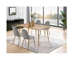 Leonique Essgruppe »Eadwine«, (Set, 5-tlg), bestehend aus Eadwine Esstisch 160 cm und 4 Eadwine Esszimmerstühlen