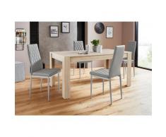 my home Essgruppe »Lynn160/Brooke«, (Set, 5-tlg), Tisch mit 4 Stühlen