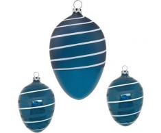 Thüringer Glasdesign Osterei »Spirale« (Set, 3 St), aus Glas, mundgeblasen, handdekoriert