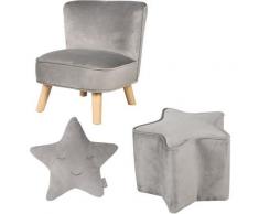 roba® Kindersitzgruppe »Lil Sofa«, (Set, 3-tlg), bestehend aus Kindersessel, Kinderhocker und Dekokissen in Sternform