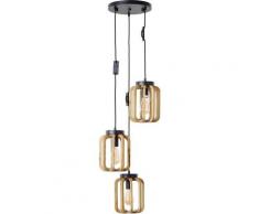 OTTO products Pendelleuchte »Yanna«, FSC zertifiziert, holz hell/schwarz