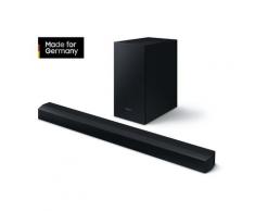 Samsung HW-B440 2.1 Soundbar (Bluetooth, 270 W, 2.1-Kanal (mit 3 integrierten Lautsprechern), Dolby Digital 2.0- und DTS 2.0-Unterstützung, Ausgangsleistung (RMS): 300 W bzw. 270W)