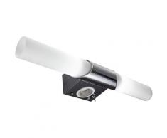 B.K.Licht Spiegelleuchte »Mithra«, LED Wandlampe Spiegellampe Badezimmer Metall Glas E14 Bad-Lampe mit Steckdose