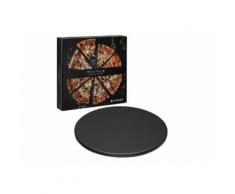 Navaris Pizzastein, Cordierit, XL für Backofen Grill aus Cordierit - Pizza Stein Ofen Flammkuchen - Gasgrill Holz-Kohle Herd Teller rund 30cm - glasiert