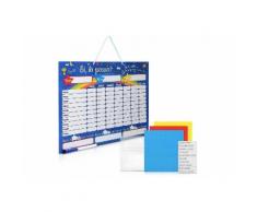 Navaris Magnettafel, abwischbare Belohnungstafel magnetisch 40x32cm - Kinder Aufgaben Tafel - inkl. 250 Sternchen Magnete Stift - Sterne Aufgabenplan