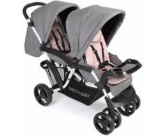 CHIC4BABY Geschwisterwagen »Doppio, Melange Rosa«, Kinderwagen, Kinderwagen für Geschwister Geschwisterkinderwagen