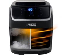 PRINCESS Fritteuse 01.182080.01.001, 1700 W, Dampf-Airfryer - 2-in-1 Dampfgarer & Airfryer - 6,5 l Volumen - 8 Programme - für bis zu 9 Personen - inklusive kleines Kochbuch -, schwarz