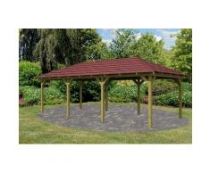 Karibu Holzpavillon »Mailand 1«, (Set), BxT: 345x485 cm, inkl. Dachschindeln und Pfostenanker