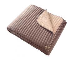 Tagesdecke »Living Trend, Tagesdecke aus 100% Microfaser mit eingearbeiteten Streifen, Bettüberwurf in Größe 240x220 cm, pflegeleichte Tagesdecke mit aufgesticktem Logo, weiches Plaid mit Wendefunktion, leichte Steppdecke in Uni Optik, Wendedecke«, SEI...
