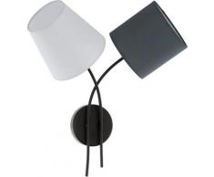 EGLO Wandleuchte »ALMEIDA«, schwarz / L42 x H45,5 x B19cm / exkl. 2 x E14 (je max. 40W) / Wandlampe aus Stoff - Texttilschirm - Bettlampe - Nachttischlampe - Schlafzimmerlampe - Wohnzimmerlampe - Lampe - Stoffschirm - Stofflampe
