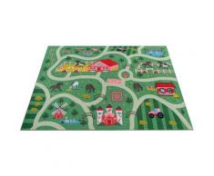 Kinderteppich »Bino 560«, Paco Home, rechteckig, Höhe 9 mm, Kurzflor, Straßen-Spiel-Teppich, Motiv Bauernhof, Kinderzimmer