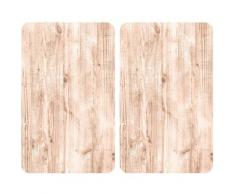 WENKO Herd-Abdeckplatte »Natural Look«, Glas, Kunststoff, (Set, 2 tlg), für alle Herdarten