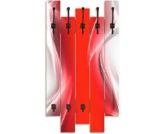Artland Garderobenpaneel »Kreatives Element Rot für Ihr Art-Design«, platzsparende Wandgarderobe aus Holz mit 8 Haken, geeignet für kleinen, schmalen Flur, Flurgarderobe