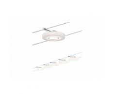 Paulmann LED Deckenleuchte »Wohnzimmerlampe LED 5x4W DiscLED I 230V/12V DC Chrom/Satin«, Seilsystem