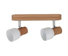 SPOT Light Deckenleuchte »SVANTJE«, Naturprodukt aus Massivholz, Nachhaltig mit FSC®-Zertifikat, Mit flexiblem Spotkopf, Schirm aus Metall, Made in EU