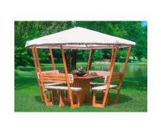 promadino Holzpavillon »Rosenheim«, (Set), BxT: 304x304 cm, inkl. Sitzgruppe