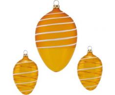 Thüringer Glasdesign Osterei »Spirale« (Set, 3 St), mundgeblasen, handdekoriert