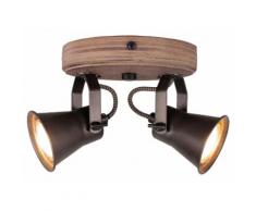 Brilliant Leuchten Seed Spotrondell 2flg schwarz stahl/holz hell