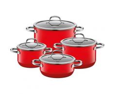 Silit Topf-Set »Passion Red«, Silargan®, (Set, 8-tlg), Silargan, Induktion, Glasdeckel